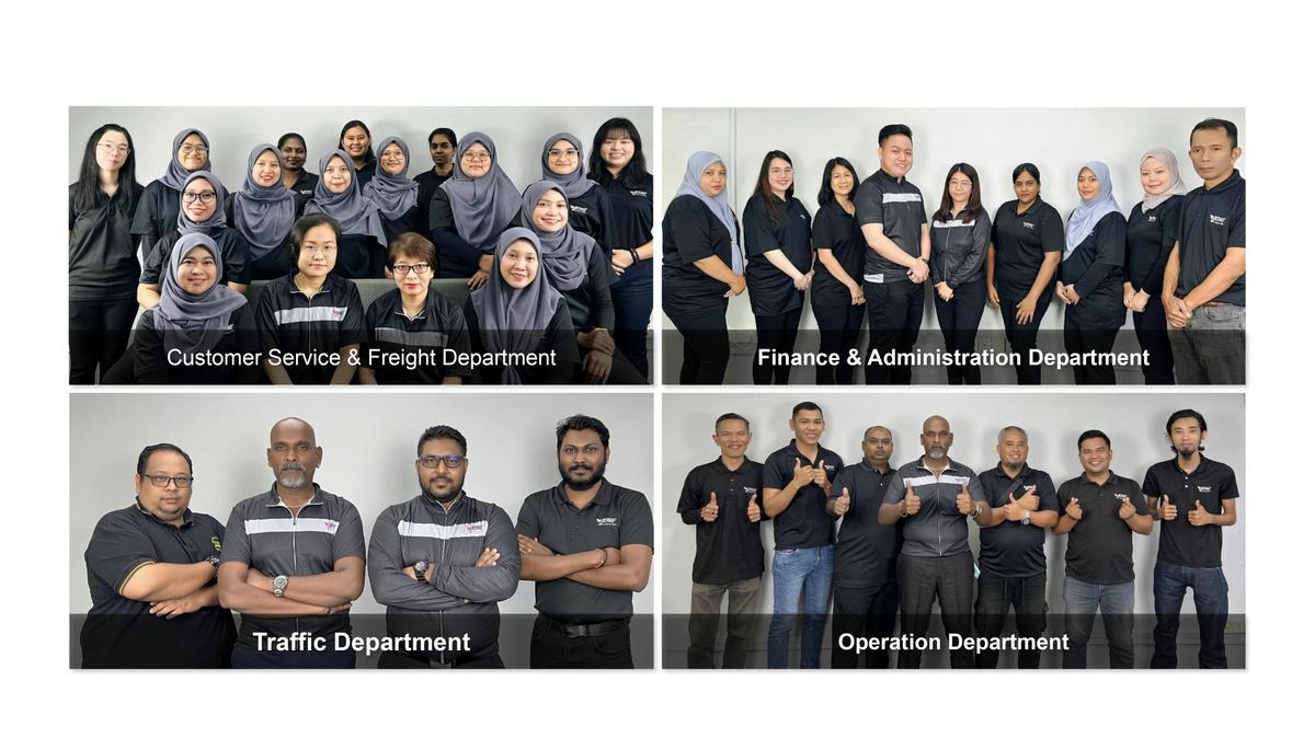 DNE Forwarding Team — Customer Service & Freight, Finance & Administration, Traffic, and Operation Departments